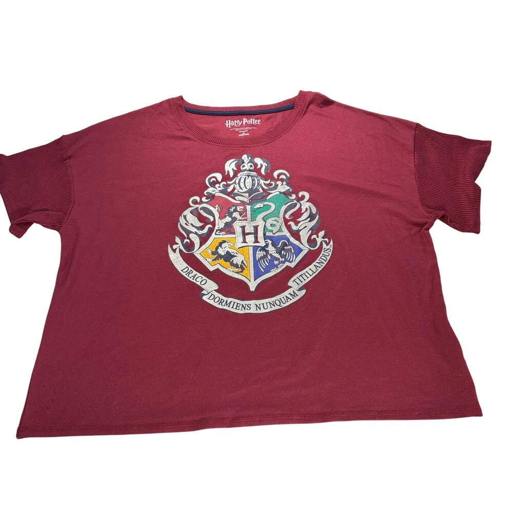 Harry Potter 4 house short sleeve sweater. Size 3X. loungewear, cozy, gryffindor